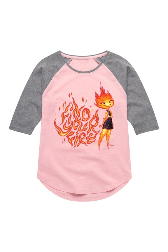 - Find Your Fire Ember - Toddler & Youth Girls Raglan Graphic T-Shirt