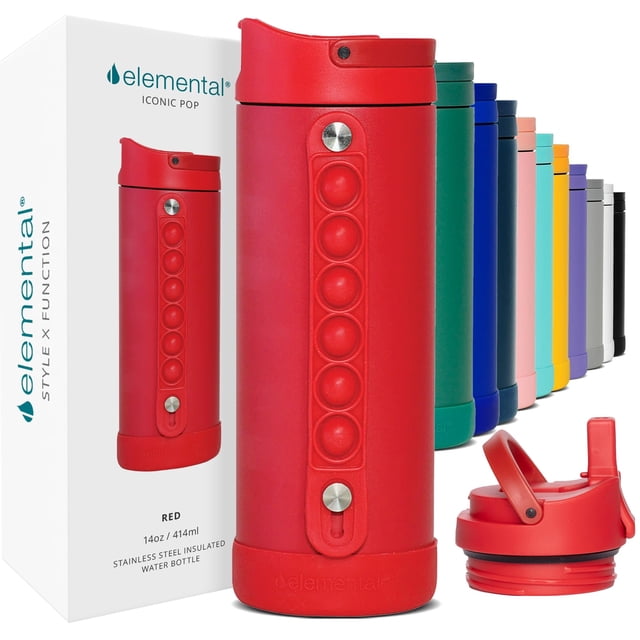 Elemental Iconic 14oz Kids Water Bottle, Triple Insulated, Leak-Proof ...
