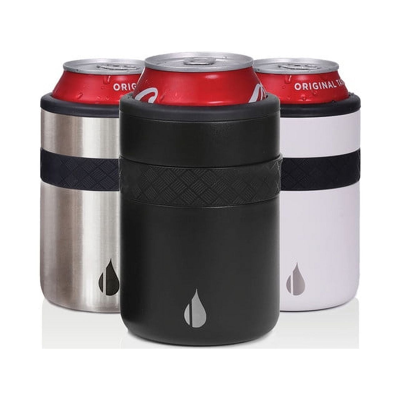 Black Stainless Steel Insulated 12oz Can Cooler