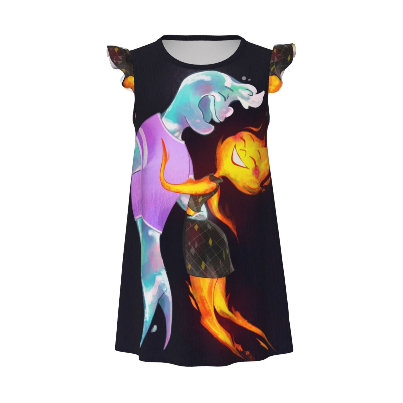 Elemental Little Girls Nightgowns Soft Flutter Sleeve Night Dress ...