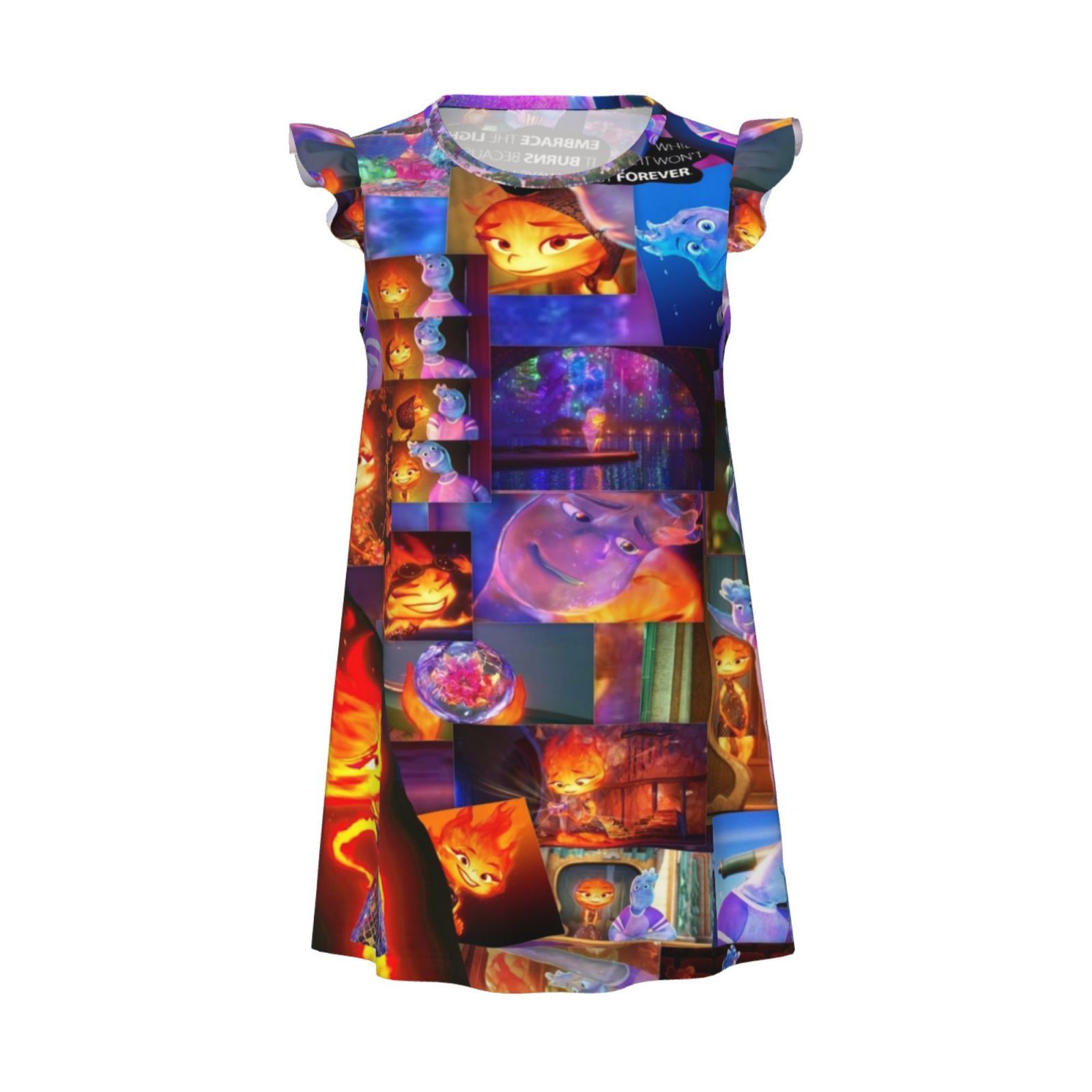 Elemental Little Girls Nightgowns Soft Flutter Sleeve Night Dress ...