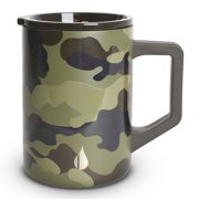 Elemental Summit Insulated Coffee Mug with Lid & Handle, Lightweight Camp Mug, Triple Wall Stainless Steel Vacuum Insulated Mug, Hot and Cold Thermal Coffee Tumbler, 16oz - Dark Green Camo