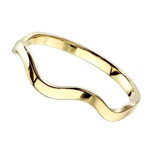Elemental Wave Ring Womens Gold PVD Plated Stainless Steel Stackable Minimalist Band Fantasy Forge Jewelry