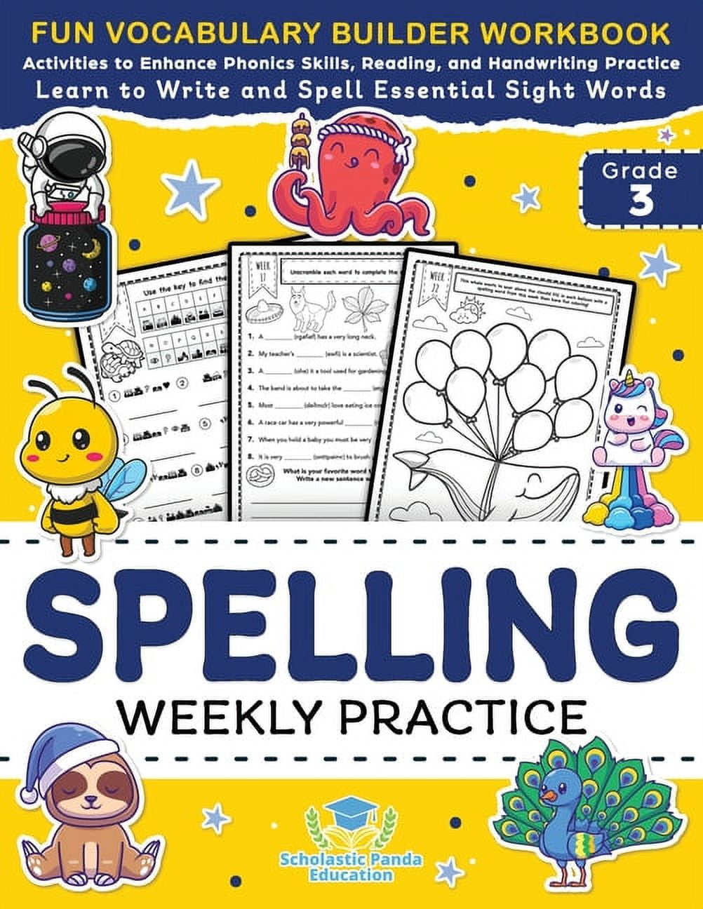 Elementary Books for Kids Spelling Weekly Practice for 3rd Grade