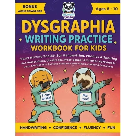 Elementary Grade Writing Prompt Books Dysgraphia Writing Practice Workbook for Kids Ages 8-10: Daily Writing Toolkit for Handwriting, Phonics & Spelling Fun H, (Paperback)