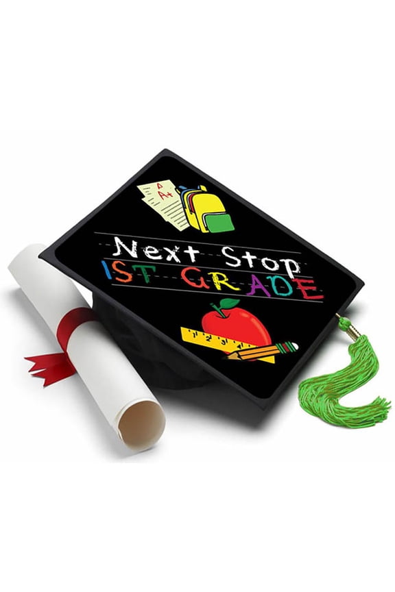Elementary Graduation Cap - Next Stop First Grade Tassel Topper