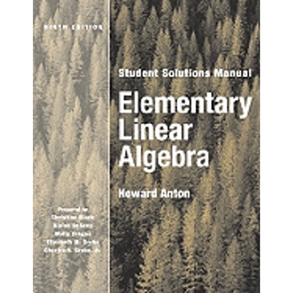 Pre-Owned Elementary Linear Algebra, Student Solutions Manual (Paperback) 0471433306 9780471433309