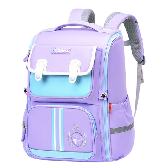 Tyethy School Backpack for Girls, Large Lightweight Kids School Bag Waterproof Wide-open Bookbag for Children, Purple