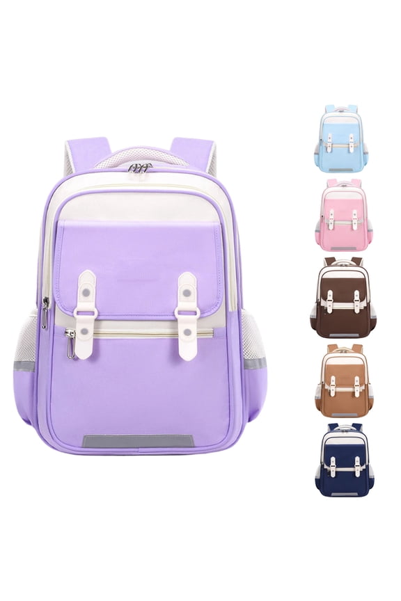 Elementary School Simple Style Backpack Cute Ears Accent Front Pocket Breathable Straps Multi Color Primary School School Daypack