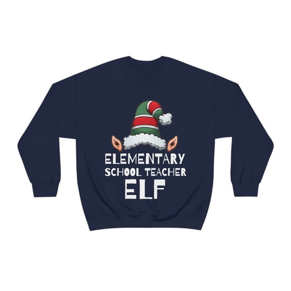 Elementary School Teacher Elf Unisex Sweatshirt, S-2XL Christmas Elves