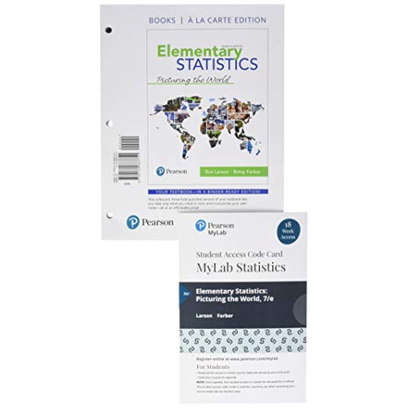 Pre-Owned Elementary Statistics : Picturing the World, Loose-Leaf Edition Plus Mylab Statistics with Pearson Etext -- 18 Week Access Card Package (Edition 7) (Mixed media product)