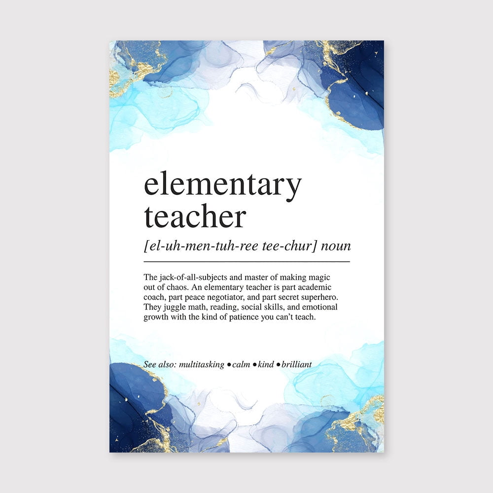 Elementary Teacher Definition Canvas 8x12 inch, Elementary Teacher ...