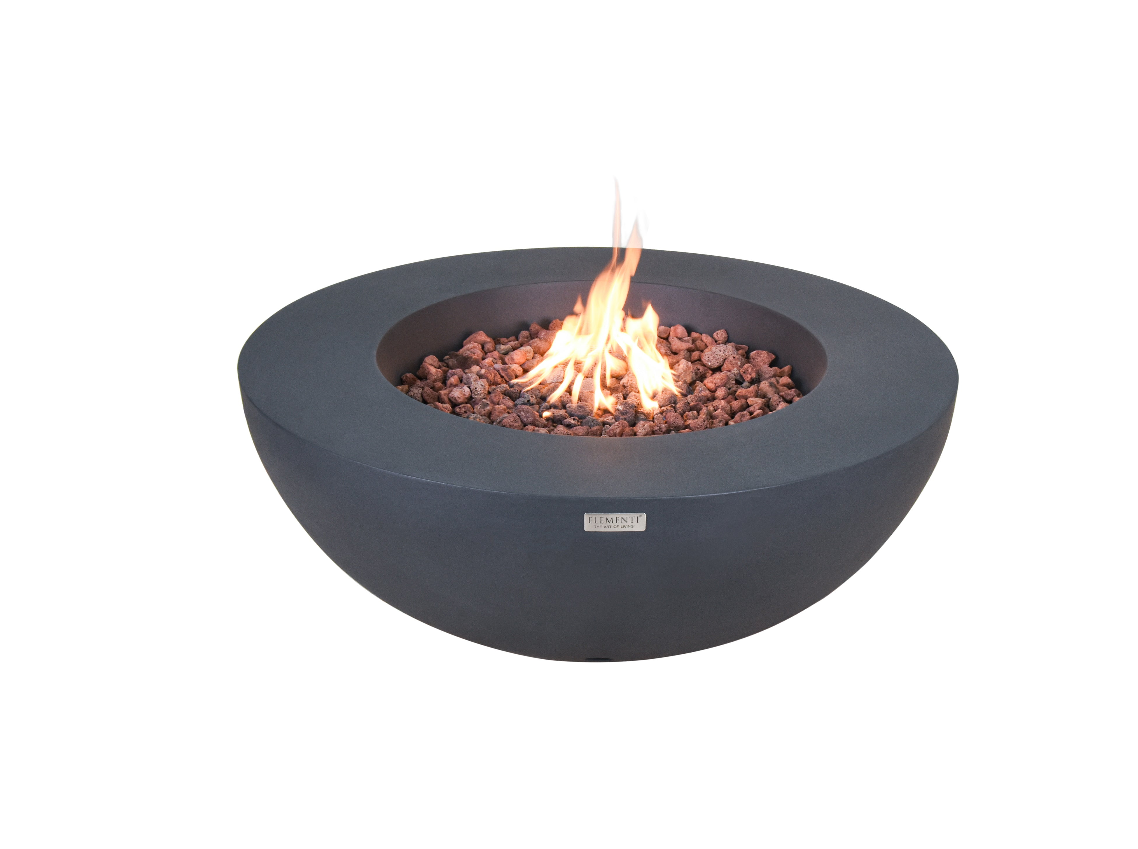 Elementi 42" Lunar Bowl Fire Pit - Dark Gray, Natural Gas
