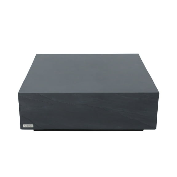 Elementi Colorado Patio Coffee Table for Living Room Indoor Outdoor Furniture Square Table Living Room Furniture Backyard Patio Set Center Table All Weather Concrete, Slate Black - 40 x 40 Inches