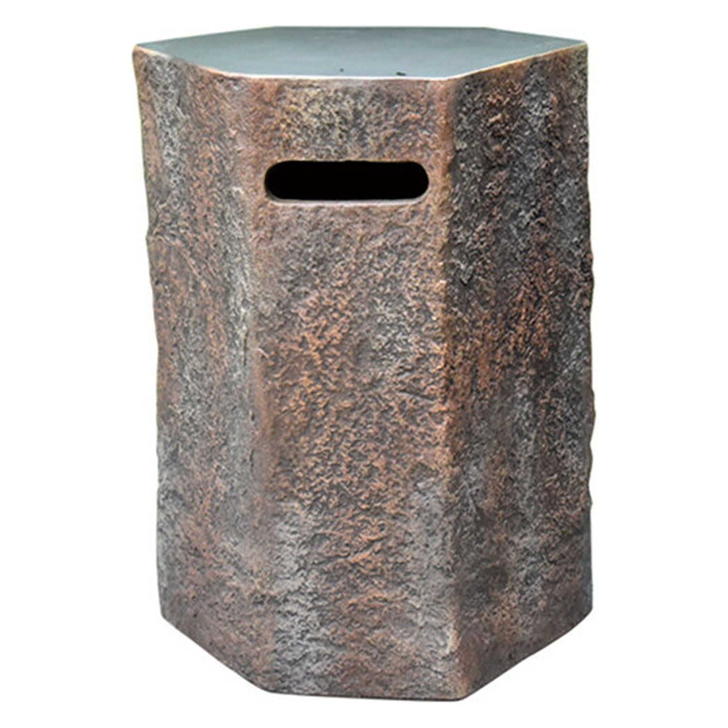 Rustic Brown Concrete Propane Tank Cover and Table