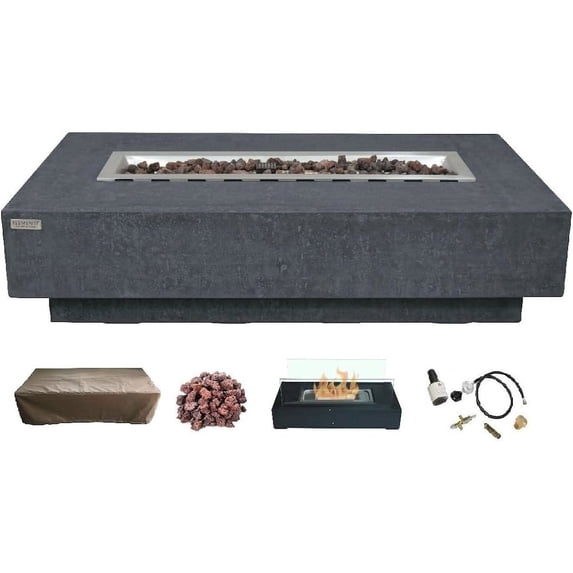 Elementi Hampton Fire Table - Dark Grey - Propane