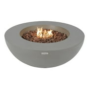 Elementi Lunar Propane Fire Pit for Outside Outdoor Fire Pit Table Smokeless Fire Pit Concrete Round Fire Bowl Patio Heater Fireplace 45000 BTUs - Grey, 42 x 42 Inches