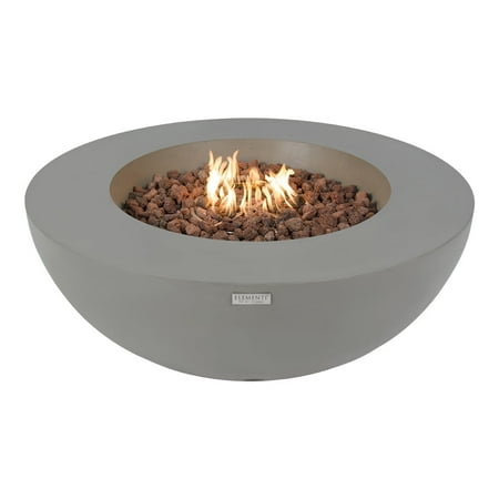 Elementi Lunar Propane Fire Pit for Outside Outdoor Fire Pit Table Smokeless Fire Pit Concrete Round Fire Bowl Patio Heater Fireplace 45000 BTUs - Grey, 42 x 42 Inches