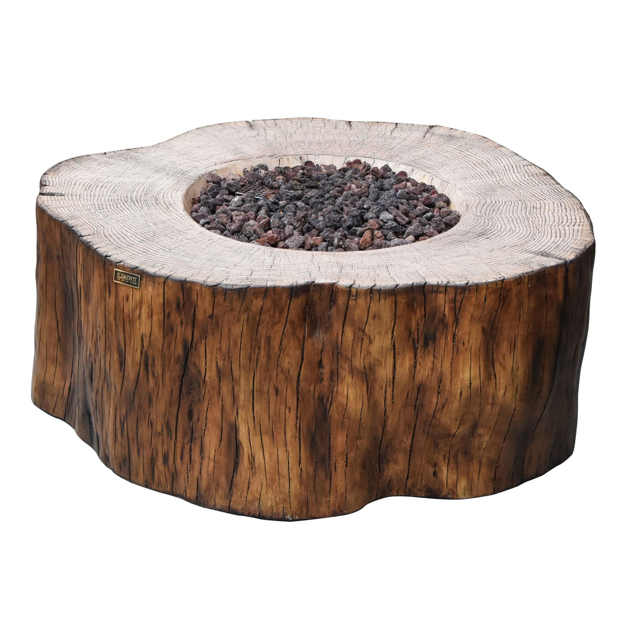 Elementi | Manchester Fire Pit Table Concrete Red Wood Design Liquid Propane Gas| OFG145RW-LP