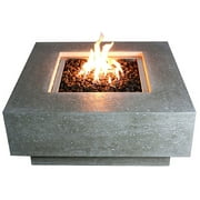 Elementi Manhattan Propane Fire Pit for Outside Outdoor Fire Pit Table Smokeless Fire Pit Concrete Square Fire Table Patio Heater Fireplace 45000 BTUs - Grey, 36 x 36 Inches