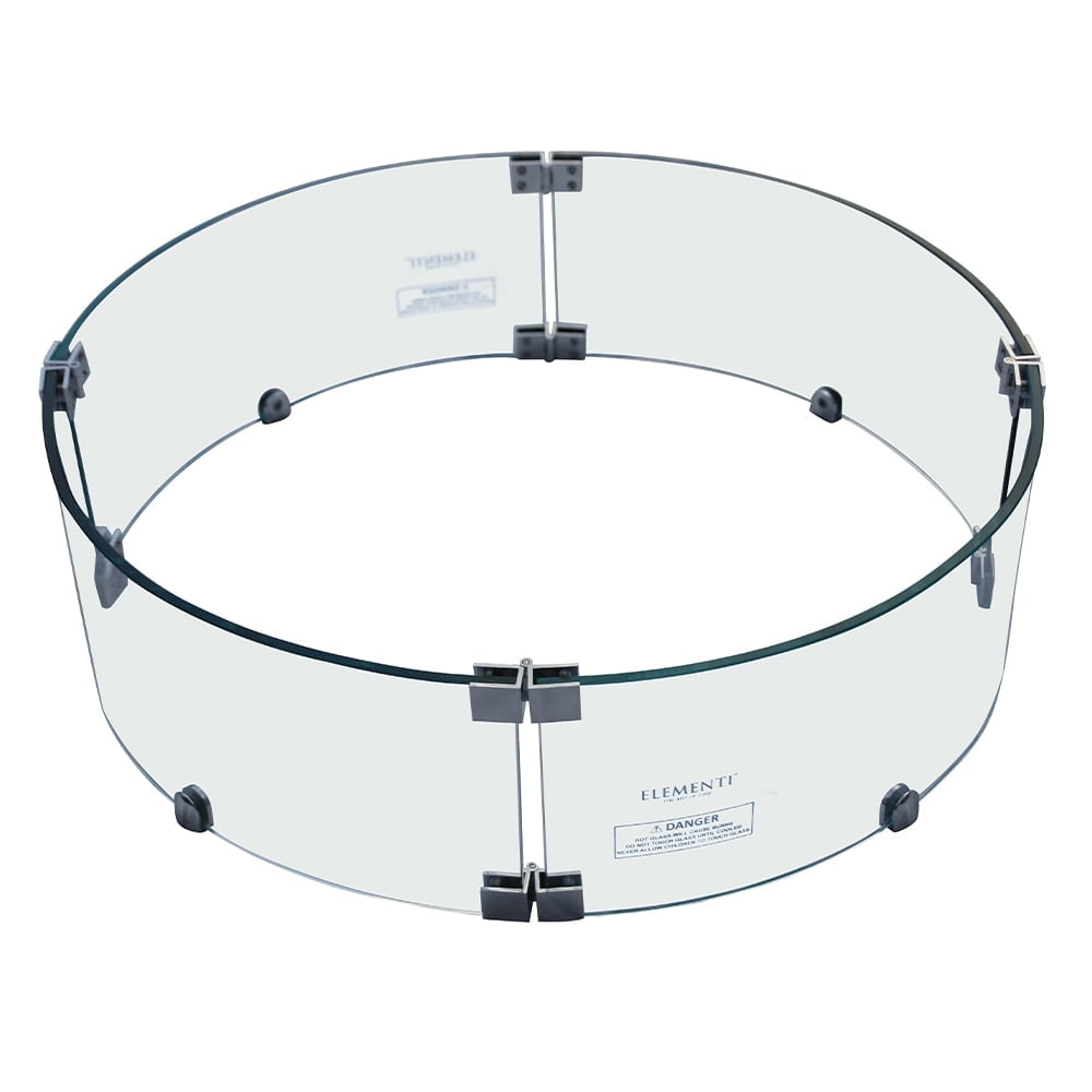 Round Tempered Glass Wind Screen for Fire Pit with Stainless Steel Clips