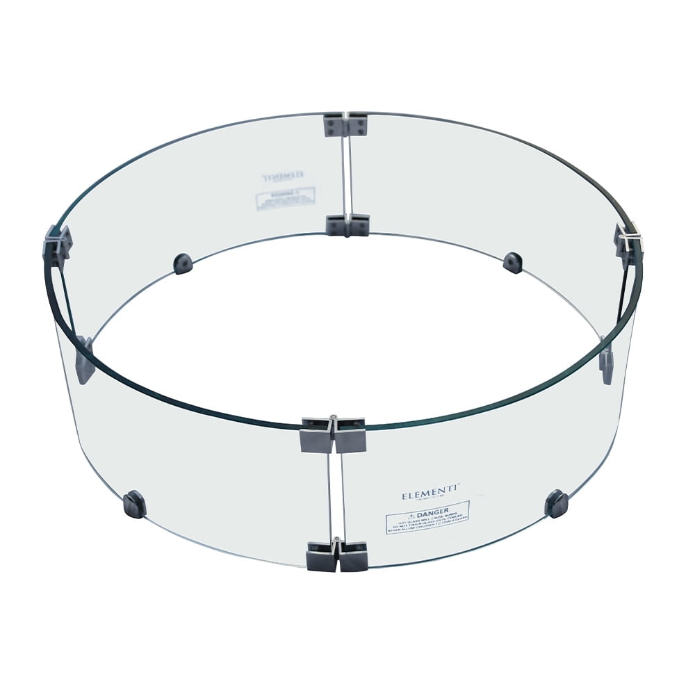 Round Tempered Glass Wind Screen for Fire Pit with Stainless Steel Clips