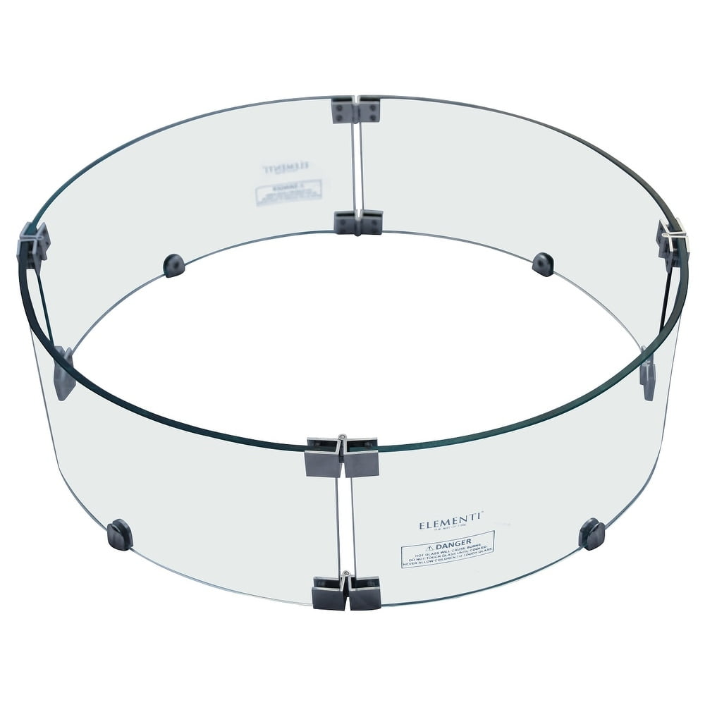 Clear Tempered Glass Round Fire Pit Wind Screen