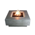 thumbnail image 1 of Elementi Outdoor Manhattan Fire Pit Table 36 x 36 Inches Grey Durable Fire Bowl Glass Reinforced Concrete Square Fire Table Liquid Propane Patio Fire Place Electronic Ignition Lava Rock Included, 1 of 2