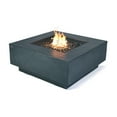 thumbnail image 1 of Elementi Plus Bergen Natural Gas Fire Pit for Outside Outdoor Fire Pit Table Smokeless Firepit Concrete Square Fire Table Patio Heater Fireplace 60000 BTUs - Dark Grey, 40 x 40 Inches, 1 of 11