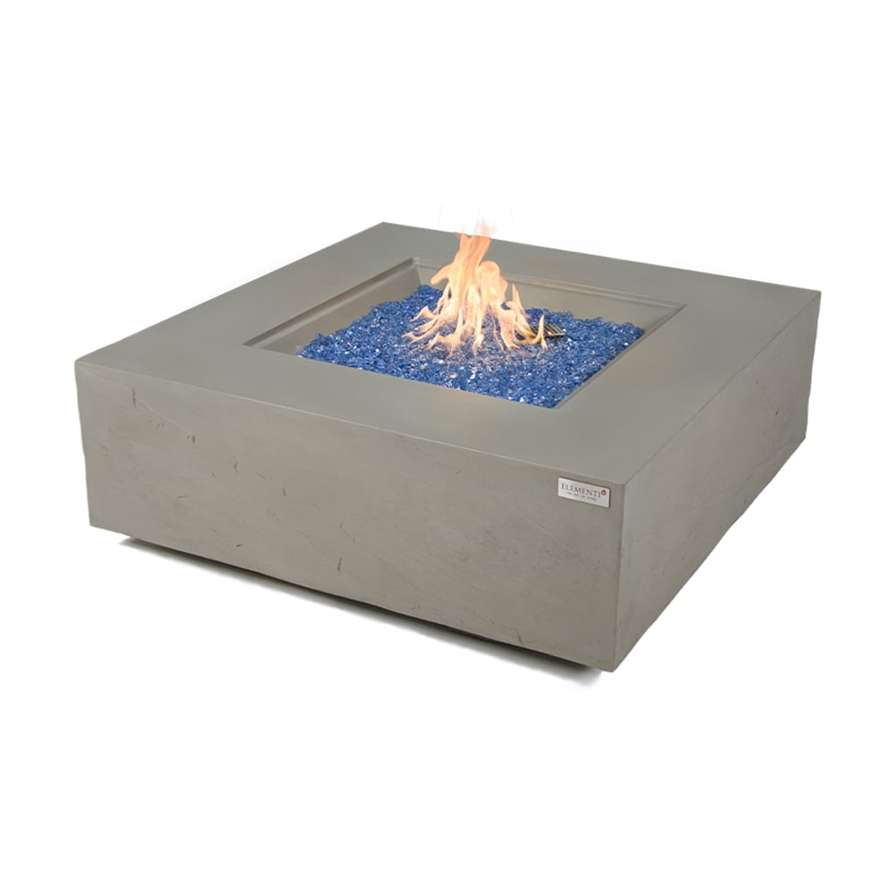 Elementi Plus Capertee Natural Gas Fire Pit for Outside Outdoor Fire Pit Table Smokeless Firepit Concrete Square Fire Table Patio Heater Fireplace 60000 BTUs - Space Grey, 40 x 40 Inches