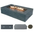 thumbnail image 1 of Elementi Plus Capetown Propane Fire Pit for Outside Outdoor Fire Pit Table Smokeless Firepit Concrete Rectangular Fire Table Patio Heater Fireplace 60000 BTUs - Slate Black, 55.9 x 31.9 Inches, 1 of 12