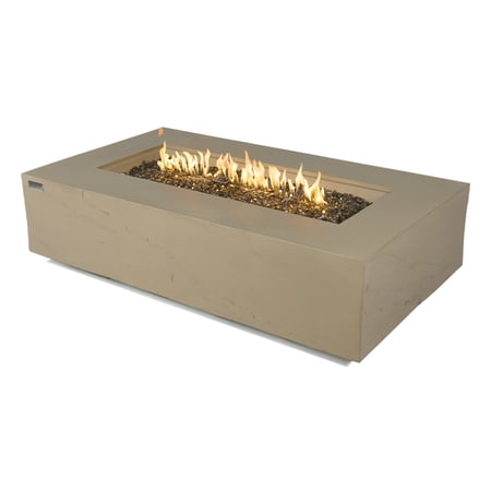 Elementi Plus Colorado Propane Fire Pit for Outside Outdoor Fire Pit Table Smokeless Firepit Concrete Rectangular Fire Table Patio Heater Fireplace 60000 BTUs - Sunlight Yellow, 55.9 x 31.9 Inches