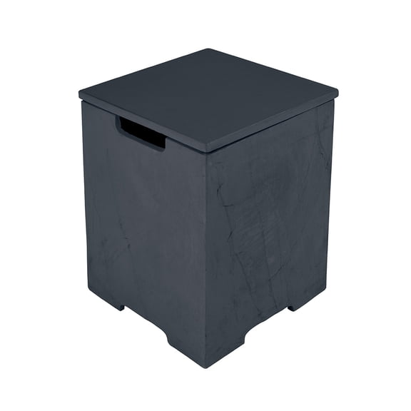 Elementi Plus Propane Tank Cover Table Outdoor Fire Pit Side Table Square Propane Tank Hideaway Storage Box for 20lb Propane Gas Tank Concrete - Slate Black, 15.9" x 15.9" x 20.5"