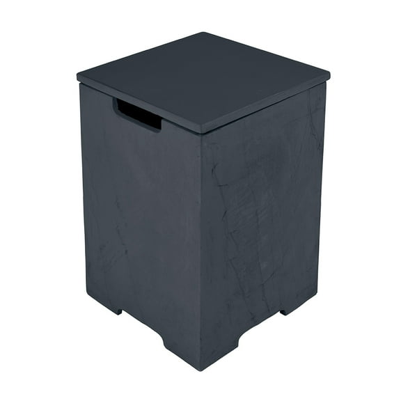 Elementi Plus Propane Tank Cover Table Outdoor Fire Pit Side Table Square Propane Tank Hideaway Storage Box for 20lb Propane Gas Tank Concrete - Slate Black, 15.9" x 15.9" x 24.9"
