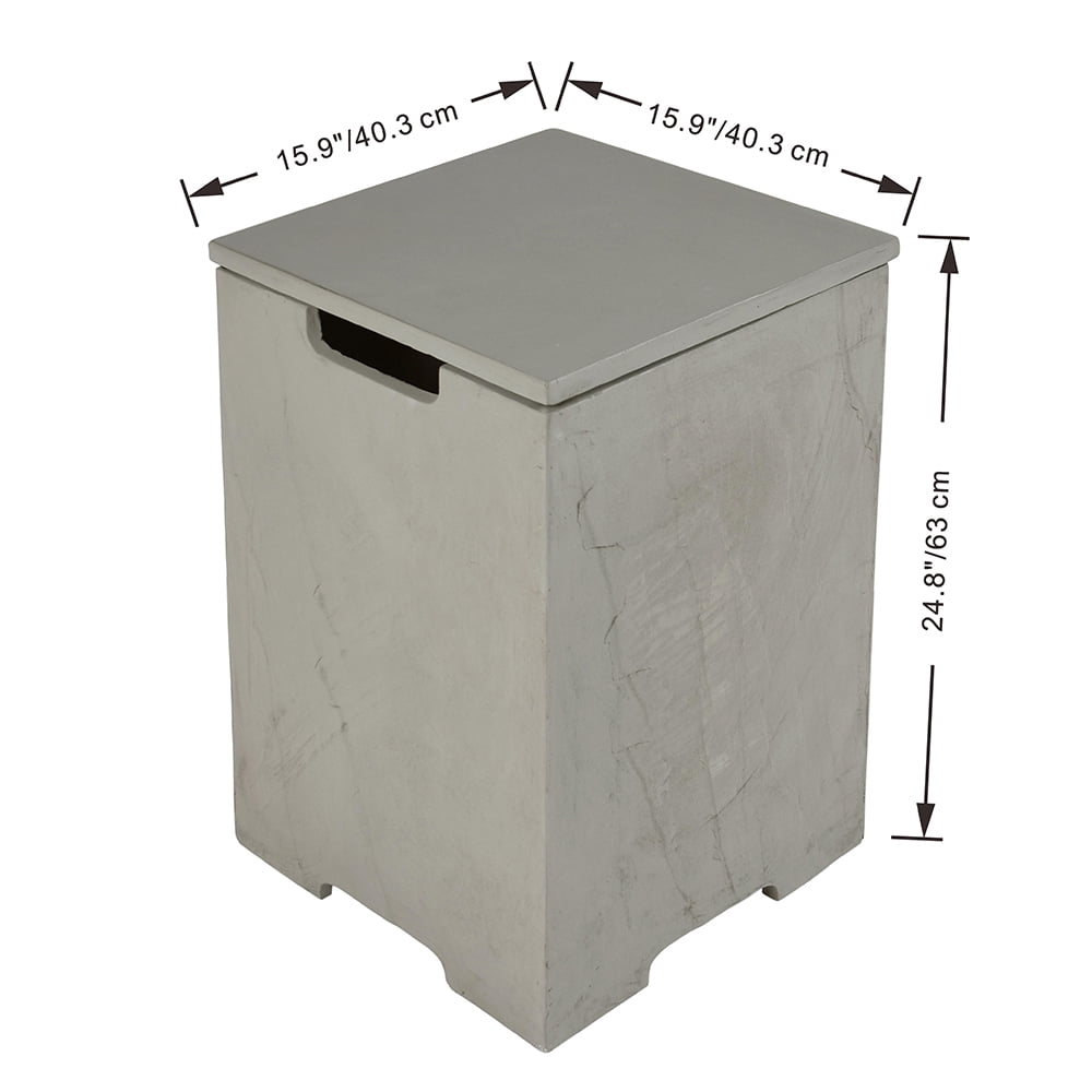 Gray Glass-Fiber Reinforced Concrete Propane Tank Cover Table