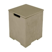 Elementi Plus Propane Tank Cover Table Outdoor Fire Pit Side Table Square Propane Tank Hideaway Storage Box for 20lb Propane Gas Tank Concrete - Sunlight Yellow, 15.9" x 15.9" x 20.5"