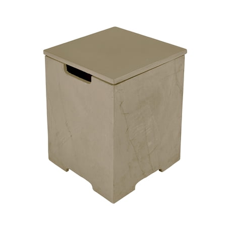 Elementi Plus Propane Tank Cover Table Outdoor Fire Pit Side Table Square Propane Tank Hideaway Storage Box for 20lb Propane Gas Tank Concrete - Sunlight Yellow, 15.9" x 15.9" x 20.5"
