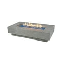 thumbnail image 1 of Elementi Plus Riviera Propane Fire Pit for Outside Outdoor Fire Pit Table Smokeless Firepit Concrete Rectangular Fire Table Patio Heater Fireplace 60000 BTUs - Light Grey, 60 x 31.9 Inches, 1 of 10