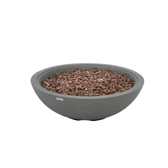 Sol Living Rose Bowl Propane Fire Pit for Outside Outdoor Firepit Table Firepit Concrete Fire Table Patio Heater Fireplace Lava Rock 60,000 BTUs - Light Grey, 48 x 48 Inches
