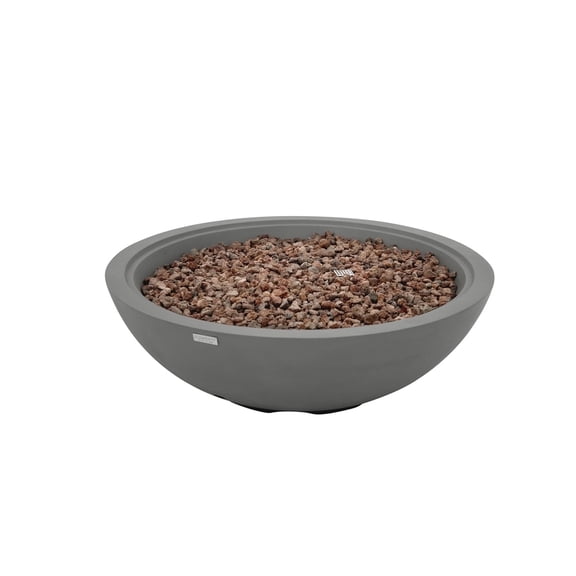 Sol Living Rose Bowl Propane Fire Pit for Outside Outdoor Firepit Table Firepit Concrete Fire Table Patio Heater Fireplace Lava Rock 60,000 BTUs - Light Grey, 48 x 48 Inches