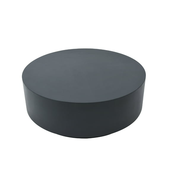 Elementi Rome Patio Coffee Table Glass Fiber Reinforced Concrete, Round Slate Black