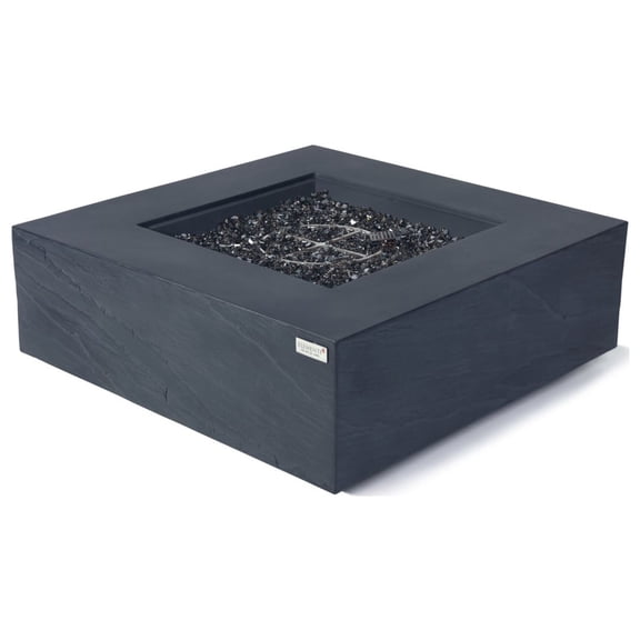 Elementi Roraima Fire Table -Slate Black Natural Gas Assembly