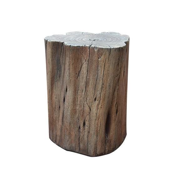 Elementi Warren Driftwood Outdoor Fire Pit Seating 18 Inches Concrete Backyard Chair Firepit Accessories Patio Furniture