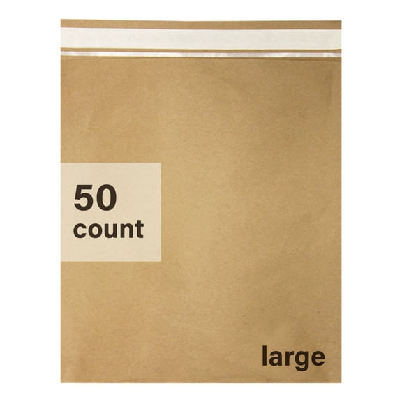 Elementree Sustainable Expandable Flat Paper Mailer, Large, 50 Count, Peel & Stick