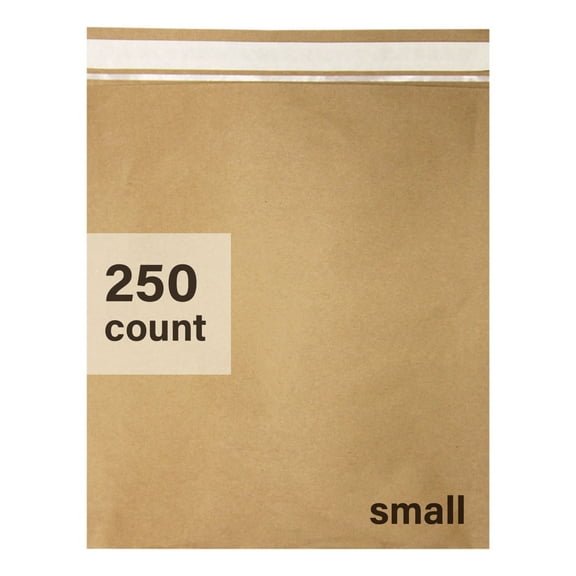 Elementree Sustainable Expandable Flat Paper Mailer, Small, 250 Count, Peel & Stick