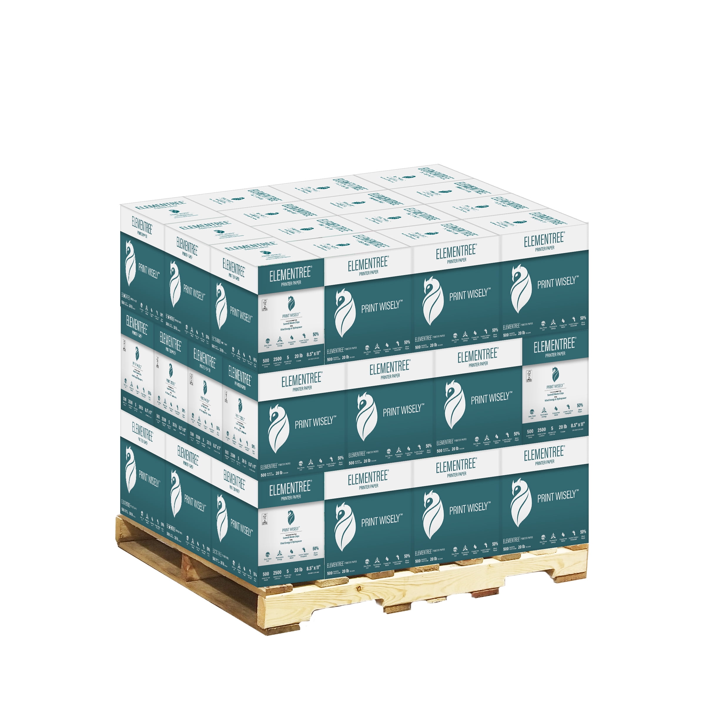 Elementree Sustainable White Printer Paper, 20 lb, 8.5 x 11, Half ...