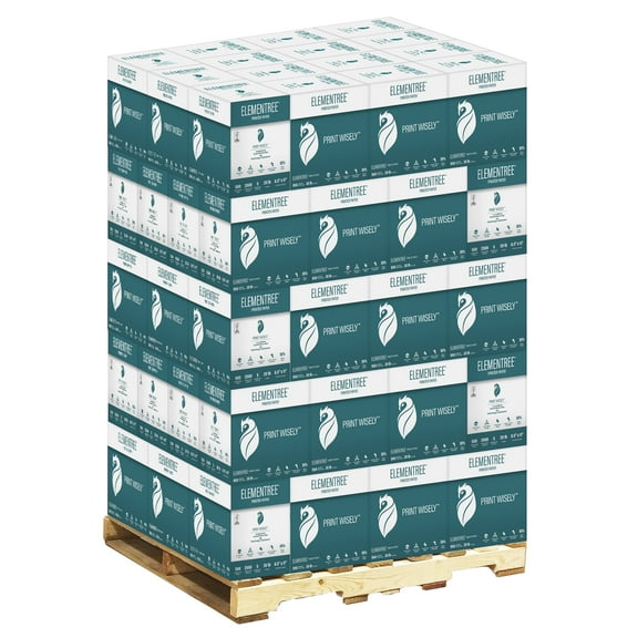 Elementree Sustainable Printer Paper, 20 lb, 8.5" x 11", Pallet of 187,500 Sheets (00918PAL)