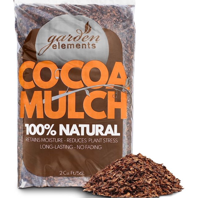 Elements 100 Natural Cocoa Bean Shell Mulch for Gardens, Flower Beds