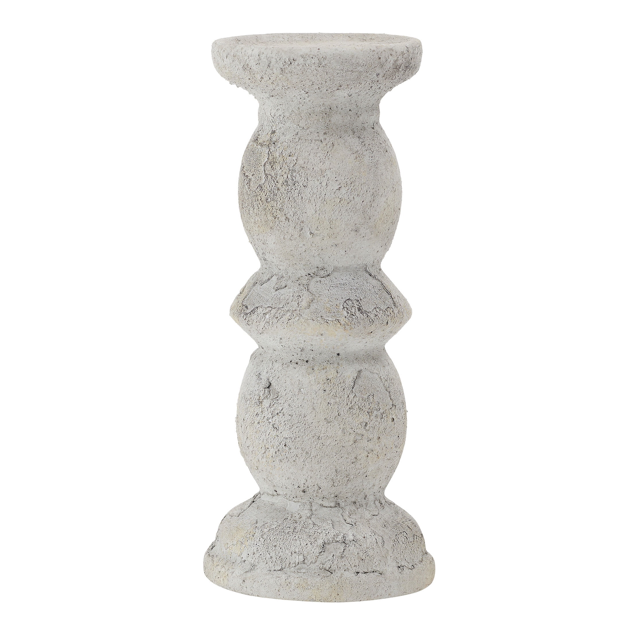 Elements 11.81 inch Textured Ceramic Candle Holder, White