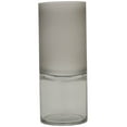 thumbnail image 1 of Elements 12 Inch Clear Glass Gray Top Cylinder Vase, 1 of 9